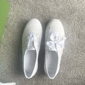 Keds for Kate Spade women’s champion glitter white sneaker  size 7.5W new